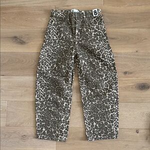 NWT CottonOnKids Girls Leopard Barrel Jeans